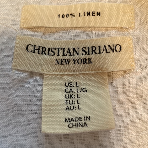 Christian Siriano 100% Linen White Button Tank Top - Size L - Picture 8 of 9